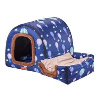 Qsvbeeqj Warm Cat Cave Bed for Cats Indoor Cartoon Pattern Hidden Beds Tent House Puppies Small Dogs Non-Slip Base Dog Kennel Indoor Medium Dogs