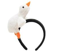 Qsvbeeqj White Stuffed Plush Geese Doll Cosplay Headband Photo Props Cartoon Animal Duck Hair Hoop Party Headdress Headwear White Geese Headband