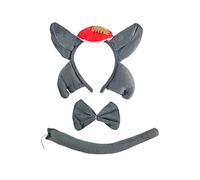 Qsvbeeqj Wolf Costumes Set Wolnie Ears Headband Bowtie Tail Tutu Skirts Gloves For Kids-Halloween Costume Cosplay Party Props Wolf Costume Adult Woman Men Big-bad-wolf Costume-kids