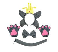 Qsvbeeqj Wolf Costumes Set Wolnie Ears Headband Bowtie Tail Tutu Skirts Gloves For Kids-Halloween Costume Cosplay Party Props Wolf Costume Adult Woman Men Big-bad-wolf Costume-kids