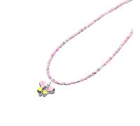 Qsvbeeqj Women Necklace Butterfly Pendant Necklace for Women Colorful Bead Chain Short Choker Necklace Korean Sweet Jewelry, ceramics, Cubic Zirconia