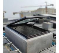 QSVPWNCBN Aluminum Alloy Roof Hatch for Easy Access, Skylight Vent Escape Lid with Clear Glass, Highly Sealed Basement Window Well Cover (80x50cm / 31.5x19.7)