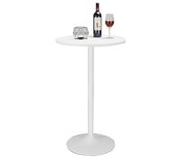 QSVPWNCBN Bistro table, round, cocktail bar table, high bistro table made of white metal, sofa console table, dining table, coffee table, small side table for living room, balcony (size: 48 x 48 x 56