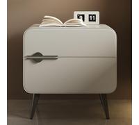 QSVPWNCBN Table de Chevet à 2 tiroirs, Table de Nuit Moderne en Bois, Petite Table d'appoint avec Rangement et revêtement en Cuir Microfibre, idéale pour Les Petits espaces, la Chambre et Le Salon.