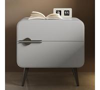 QSVPWNCBN Table de Chevet à 2 tiroirs, Table de Nuit Moderne en Bois, Petite Table d'appoint avec Rangement et revêtement en Cuir Microfibre, idéale pour Les Petits espaces, la Chambre et Le Salon.