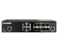 QSW-M3212R-8S4T Half-width Rackmount 12-Port 10GbE Layer 2 Web Managed Switch for SMB/SOHO high-speed networking environments (Managed Switch 12 Ports)