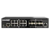 QSW-M3216R-8S8T Half-width Rackmount 16-Port 10GbE Layer 2 Web Managed Switch for SMB/SOHO high-speed networking environments (Managed Switch 16 Ports)