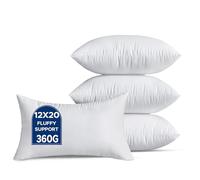 QSWRD 30 x 50 CM Cushion Inserts Pack of 4 Small White Decorative Lumbar Throw Pillow Inserts for Living Room Couch Bed Sofa Rectangle Cushion Sham Stuffer Indoor