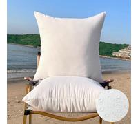 QSWRD 65 x 65 CM Outdoor Cushions Insert Large Throw Pillow Inserts Pack of 2 Waterproof Patio Furniture Cushions Decorative Porch Couch Cushions Premium Square Sofa Cushion, White