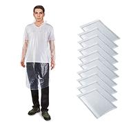 QSWY Disposable Rain Poncho Adults 10 Packs, Emergency Ponchos Transparent Waterproof Raincoat with Hoods for Outdoor Activity or Daily