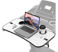 Qsxou Treadmill Desk Attachment 36 Inches Tread Tray Workstation, Laptop Stand Holder for Notebooks, Tablets, Phone,Cup,Ergonomic Platform with Cooling Holes & Edge Protector