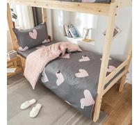 QSYEDR Modern Gray Pink Heart Super King Duvet Cover for Kids,Pink Hand-Drawn Heart and Geometric Bedding Set with Zipper Closure,Simple Style Home Quilt Cover with Pillowcase Super King