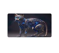 QSYFNBZL Computer Mouse Pad Cyborg Nanopunk Cat Washable Mouse Mat 40x75cm Mice Pad for Laptop Computer PC Office Cute Design Desk Accessories