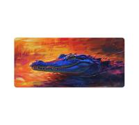 QSYFNBZL Computer Mouse Pad Oil Painting Style Crocodile Washable Mouse Mat 40x90cm Mice Pad for Laptop Computer PC Office Cute Design Desk Accessories