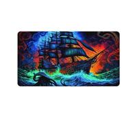 QSYFNBZL Computer Mouse Pad Pirate Ship Washable Mouse Mat 40x75cm Desk Mat with Non Slip Rubber Water Resistant Surface for Home Office Gaming Room