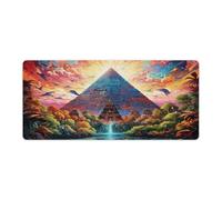 QSYFNBZL Computer Mouse Pad Psychedelic Indian Pyramid Extended Mousepad 40x90cm Large Desk Mat with Non Slip Base And Stitched Edge for Office Gaming