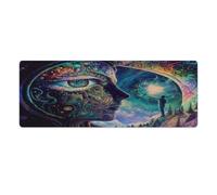 QSYFNBZL Extended Mouse Pad Awakening Third Eye Mouse Mat 30x80cm Keyboard Desk Mat for Laptop PC Cute Office Supplies Desk Decro Accessories