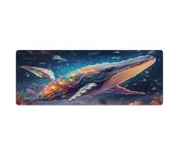 QSYFNBZL Extended Mouse Pad Colorful Blue Whale Mouse Mat 30x80cm Keyboard Desk Mat for Laptop PC Cute Office Supplies Desk Decro Accessories