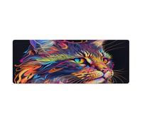 QSYFNBZL Extended Mouse Pad Colourful Maine Coon Cat Computer Keyboard Mouse Mat 30x80cm Table Mat for Laptop PC Cute Office Supplies Desk Decro Accessories