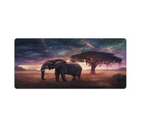 QSYFNBZL Extended Mouse Pad Galaxies Elephants Computer Keyboard Mouse Mat 40x90cm Keyboard Desk Mat for Office And GamingNon Slip Rubber Base