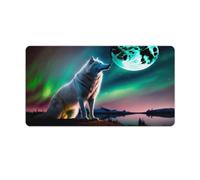 QSYFNBZL Extended Mouse Pad Lone Wolf Sings His Computer Keyboard Mouse Mat 40x75cm Table Mat for Laptop PC Cute Office Supplies Desk Decro Accessories
