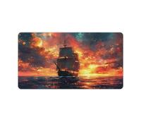 QSYFNBZL Extended Mouse Pad Oil Painting Boat Computer Keyboard Mouse Mat 40x75cm Table Mat for Laptop PC Cute Office Supplies Desk Decro Accessories