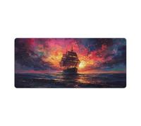 QSYFNBZL Extended Mouse Pad Oil Painting Boat Mouse Mat 40x90cm Keyboard Desk Mat for Laptop PC Cute Office Supplies Desk Decro Accessories