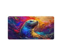 QSYFNBZL Extended Mouse Pad Oil Painting Seal Computer Keyboard Mouse Mat 30x60cm Table Mat for Laptop PC Cute Office Supplies Desk Decro Accessories