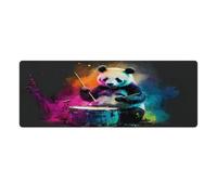 QSYFNBZL Extended Mouse Pad Panda Playing Drum Computer Keyboard Mouse Mat 30x80cm Table Mat for Laptop PC Cute Office Supplies Desk Decro Accessories