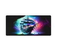 QSYFNBZL Extended Mouse Pad Pirate Ship Computer Keyboard Mouse Mat 40x90cm Keyboard Desk Mat for Office And GamingNon Slip Rubber Base