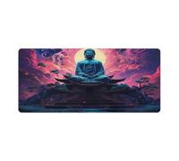 QSYFNBZL Extended Mouse Pad Psychedelic The Great Buddha Mouse Mat 40x90cm Keyboard Desk Mat for Laptop PC Cute Office Supplies Desk Decro Accessories