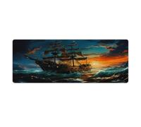 QSYFNBZL Extended Mouse Pad Sailing Pirate Ship Computer Keyboard Mouse Mat 30x80cm Table Mat for Laptop PC Cute Office Supplies Desk Decro Accessories
