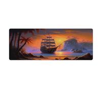 QSYFNBZL Extended Mouse Pad Sailing Pirate Ship Computer Keyboard Mouse Mat 30x80cm Table Mat for Laptop PC Cute Office Supplies Desk Decro Accessories