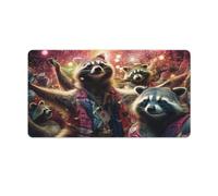 QSYFNBZL Extended Mouse Pad Starry Night Raccoon Mouse Mat 40x75cm Keyboard Desk Mat for Laptop PC Cute Office Supplies Desk Decro Accessories