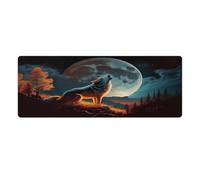 QSYFNBZL Extended Mouse Pad Wolf Howling Mouse Mat 30x80cm Keyboard Desk Mat for Laptop PC Cute Office Supplies Desk Decro Accessories