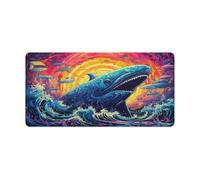 QSYFNBZL Extended Mousepad Colorful Blue Whale Extra Large Mouse Mat 30x60cm Large Desk Pad for Computer Laptop Office Home And Travel