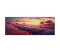 QSYFNBZL Extended Mousepad Sunset_over_lavender_field Washable Mouse Mat 30x80cm Mice Pad with Non Slip Base And Stitched Edge for Office Gaming
