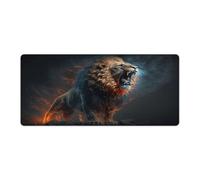 QSYFNBZL Extra Large Mouse Mat Aggressive Angry Lion Computer Keyboard Mouse Mat Anti Skid Rubber Base Soft And Durable for Office Home Computers 40x90cm