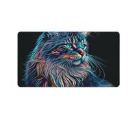 QSYFNBZL Extra Large Mouse Mat Colourful Maine Coon Cat Computer Keyboard Mouse Mat Anti Skid Rubber Base Soft And Durable for Office Home Computers 40x75cm