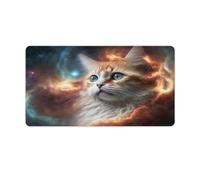 QSYFNBZL Extra Large Mouse Mat Cosmic Space Cat Computer Keyboard Mouse Mat Anti Skid Rubber Base Soft And Durable for Office Home Computers 40x75cm
