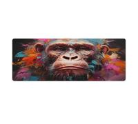 QSYFNBZL Gaming Mouse Pad Artistic Gorilla Table Mat with Stitched EdgesNon Slip Rubber Waterproof Durable for Home OfficeGaming 30x80cm
