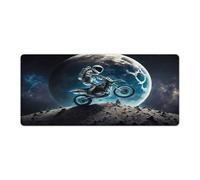 QSYFNBZL Gaming Mouse Pad Astronaut Riding Motorbike Table Mat with Stitched EdgesNon Slip Rubber Waterproof Durable for Home OfficeGaming 40x90cm