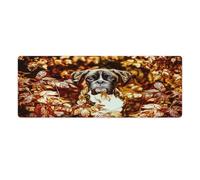 QSYFNBZL Gaming Mouse Pad Boxer Dog Table Mat with Stitched EdgesNon Slip Rubber Waterproof Durable for Home OfficeGaming 30x80cm