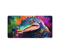 QSYFNBZL Gaming Mouse Pad Colorful Nile Crocodiles Mousepad 30x60cm Desk Mat with Stitched EdgesNon Slip Rubber Waterproof Durable for Home OfficeGaming