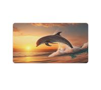 QSYFNBZL Gaming Mouse Pad Dolphin Surfing Computer Keyboard Mouse Mat 40x75cm Large Desk Pad for Laptop PC Cute Office Supplies Desk Decro Accessories