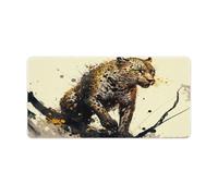 QSYFNBZL Gaming Mouse Pad Leopard Sitting Painting Computer Keyboard Mouse Mat 30x60cm Large Desk Pad for Laptop PC Cute Office Supplies Desk Decro Accessories
