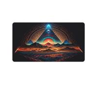 QSYFNBZL Gaming Mouse Pad Neon Mountains Landscape Mousepad 40x75cm Desk Mat with Stitched EdgesNon Slip Rubber Waterproof Durable for Home OfficeGaming