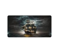 QSYFNBZL Gaming Mouse Pad Pirate Ship Table Mat with Stitched EdgesNon Slip Rubber Waterproof Durable for Home OfficeGaming 30x60cm