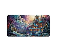 QSYFNBZL Gaming Mouse Pad Psychedelic Magic Winter Wonderland Table Mat with Stitched EdgesNon Slip Rubber Waterproof Durable for Home OfficeGaming 30x60cm