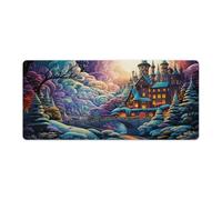 QSYFNBZL Gaming Mouse Pad Psychedelic Magic Winter Wonderland Table Mat with Stitched EdgesNon Slip Rubber Waterproof Durable for Home OfficeGaming 40x90cm